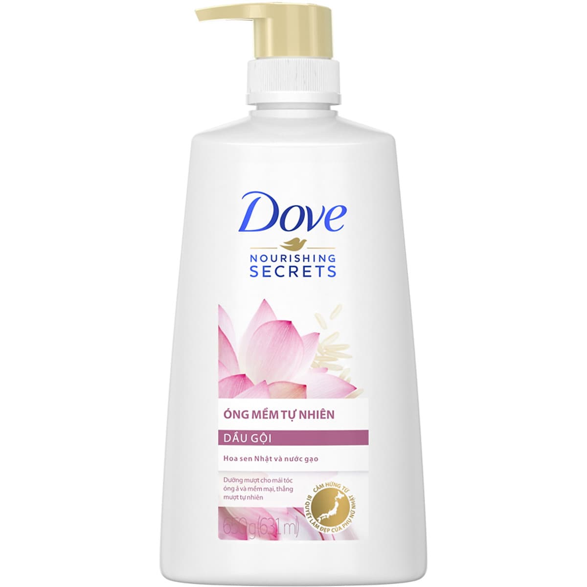 Dầu Gội Dove Óng Mềm Tự Nhiên 640g