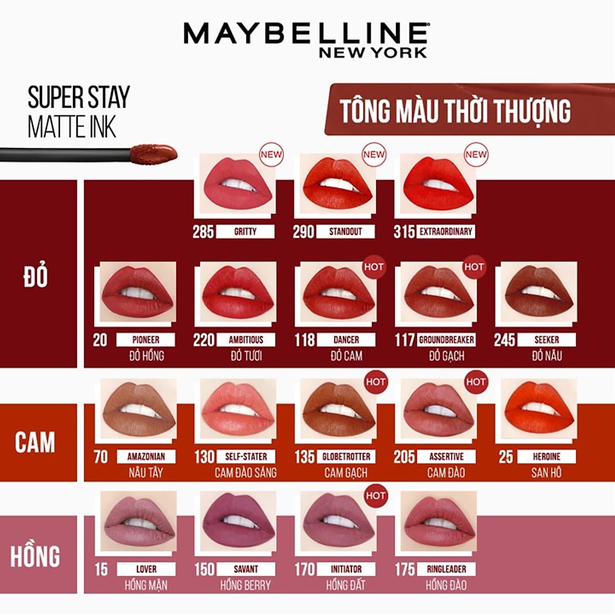 Son Kem Lì 16h Lâu Trôi Maybelline New York Super Stay Matte Ink 5ml 