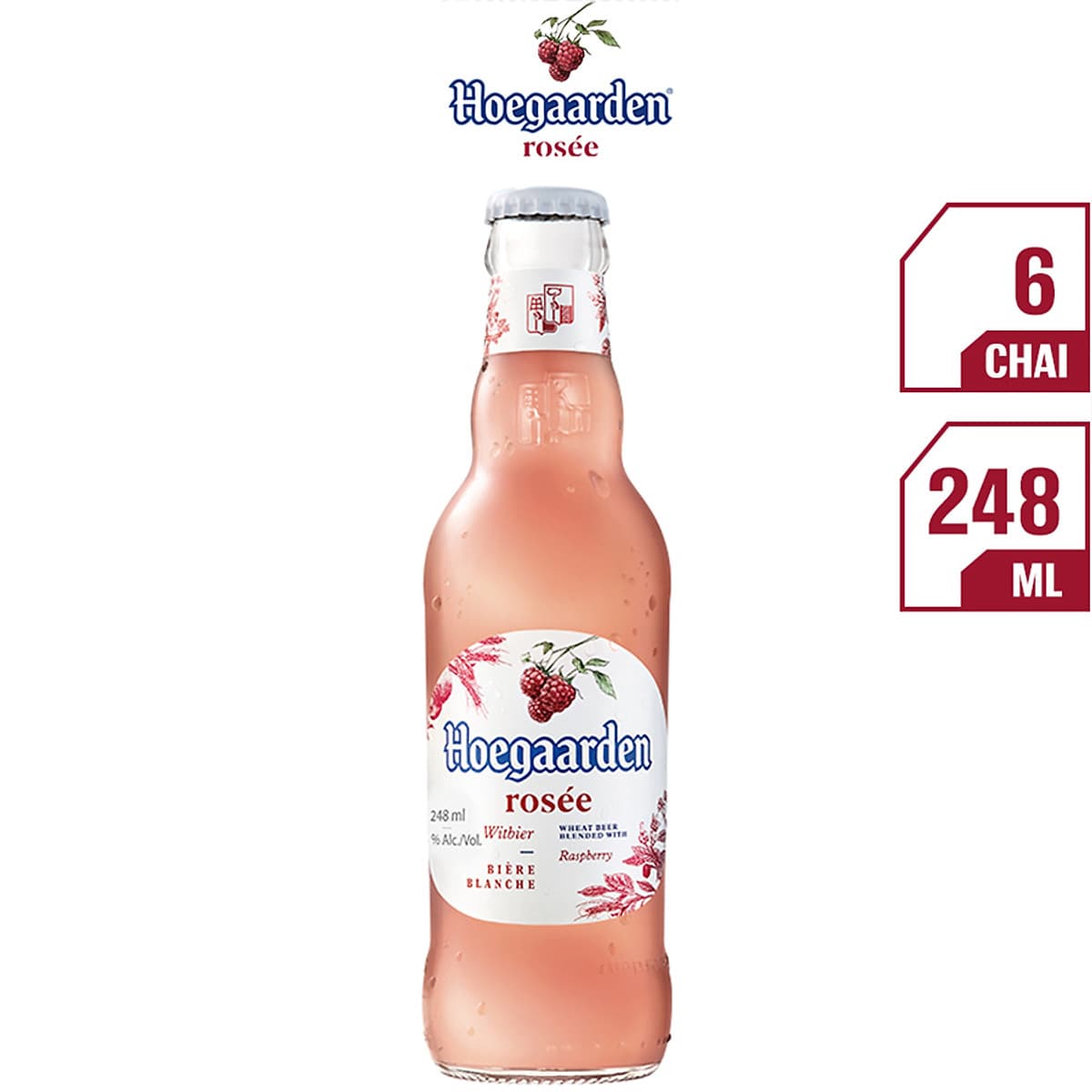 Thùng 24 Chai Bia Hoegaarden Rosée (248ml x 24 Chai)