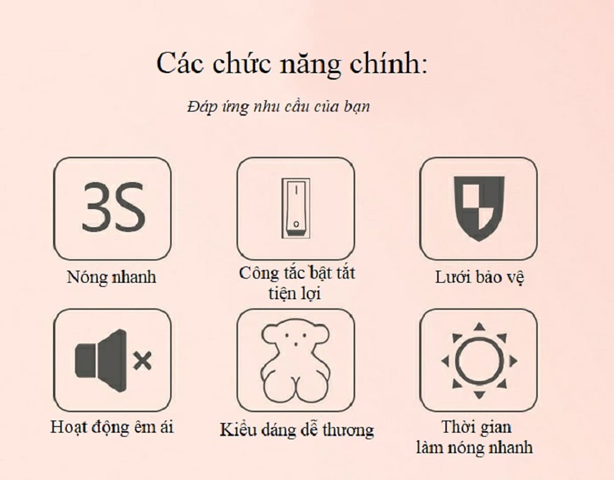 Máy sưởi cầm tay mini cao cấp hình gấu đáng yêu nhỏ gọn, tiện lợi -giao màu ngẫu nhiên 