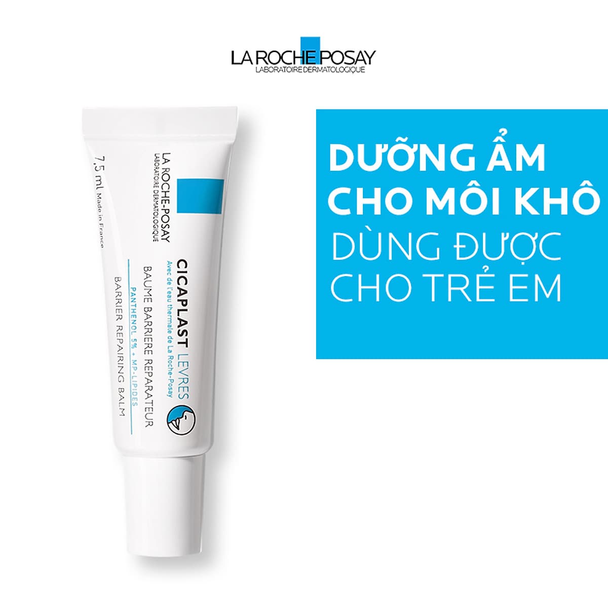 Kem Dưỡng Môi Phục Hồi Độ Ẩm & Bảo Vệ Môi La Roche-Posay Cicaplast Lips (7.5ml)