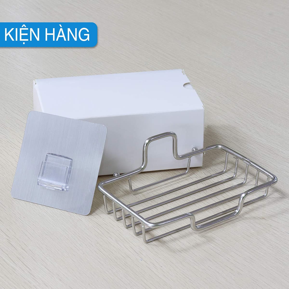 Kệ Xà Phòng Inox Dán Tường Có Kèm Móc Dán Tường - Khay Inox Đựng Xà Phòng Dán Tường Gạch Men Tiện Lợi Không Cần Khoan Tường