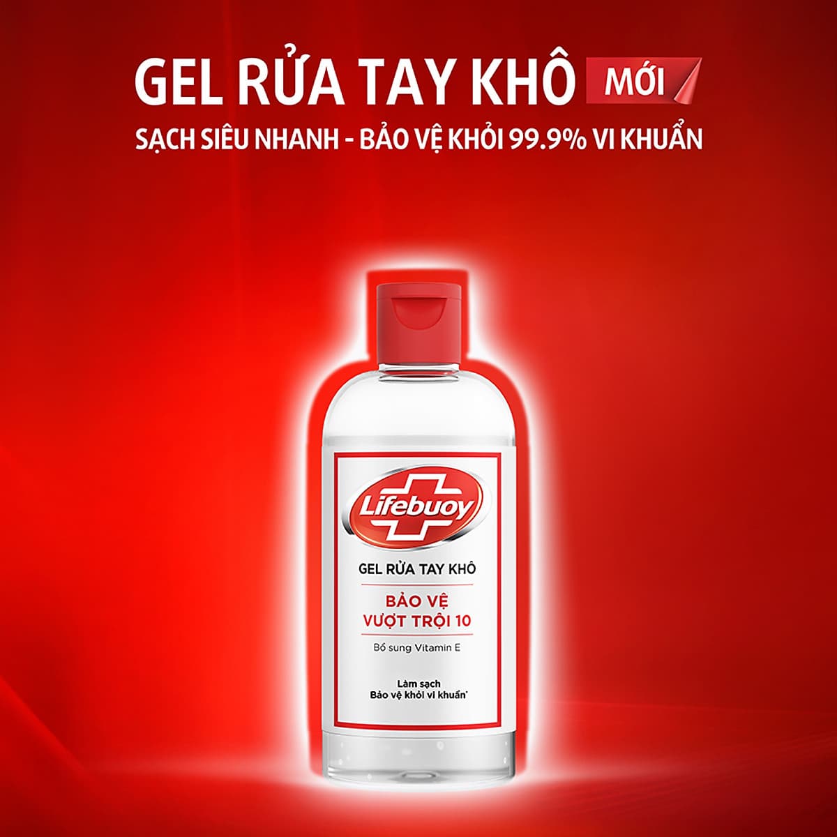 Combo 2 Chai Gel Rửa Tay Khô Sạch Siêu Nhanh Lifebuoy Bảo Vệ Vượt Trội 10 (Chai Nắp 235ml x 2)