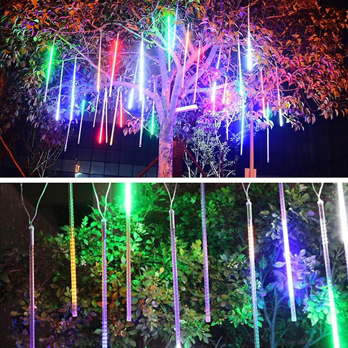 Đèn led sao băng đèn led giọt nước trang trí 8 ống 