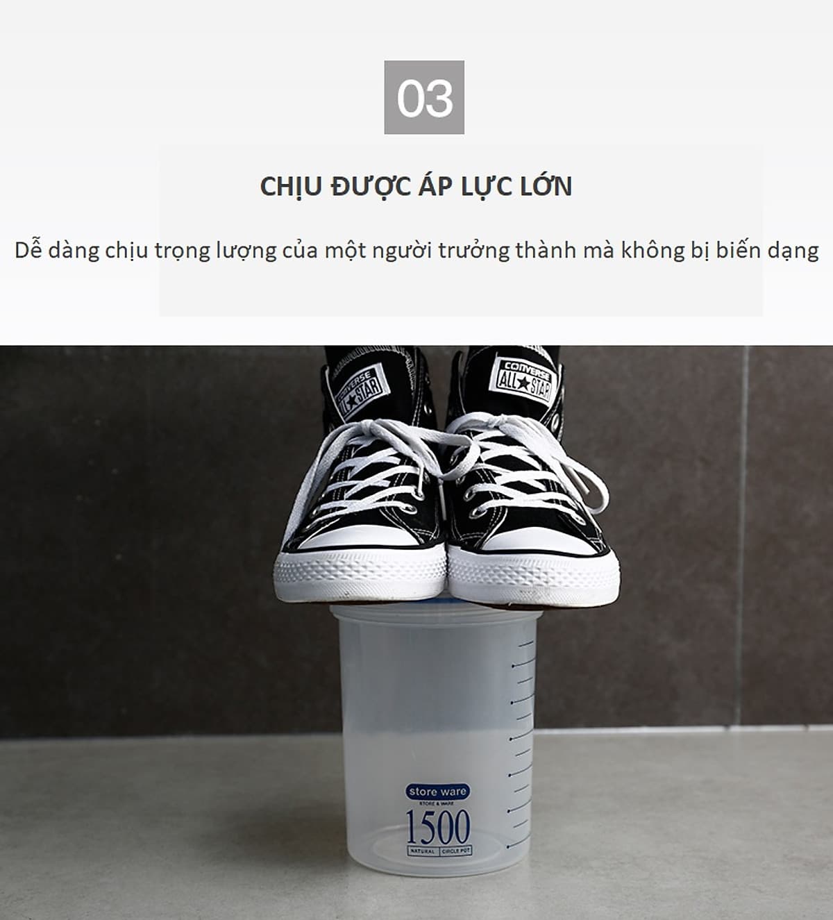 Hộp Đựng Thức Ăn Đa Năng Bằng Nhựa Loại Nắp Vặn Tròn Blackinner GR01 - Ba Dung Tích - Hàng Chính Hãng