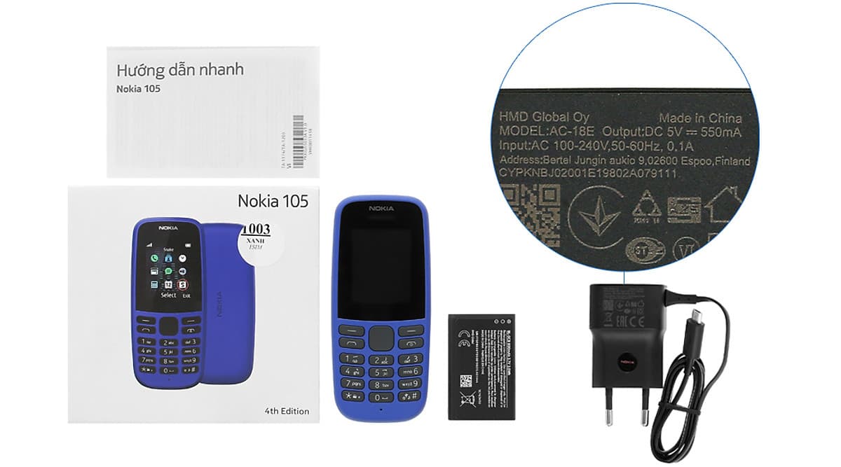Điện thoại Nokia 105 Single sim(2019)- Hàng chính hãng
