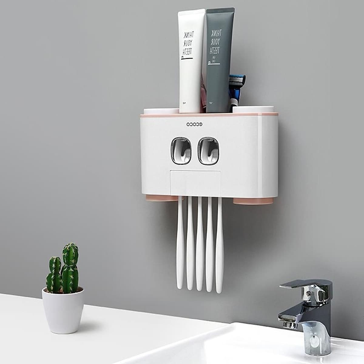 Bộ Nhả Kem Đánh Răng Tự Động 4 Cốc Ecoco E1802