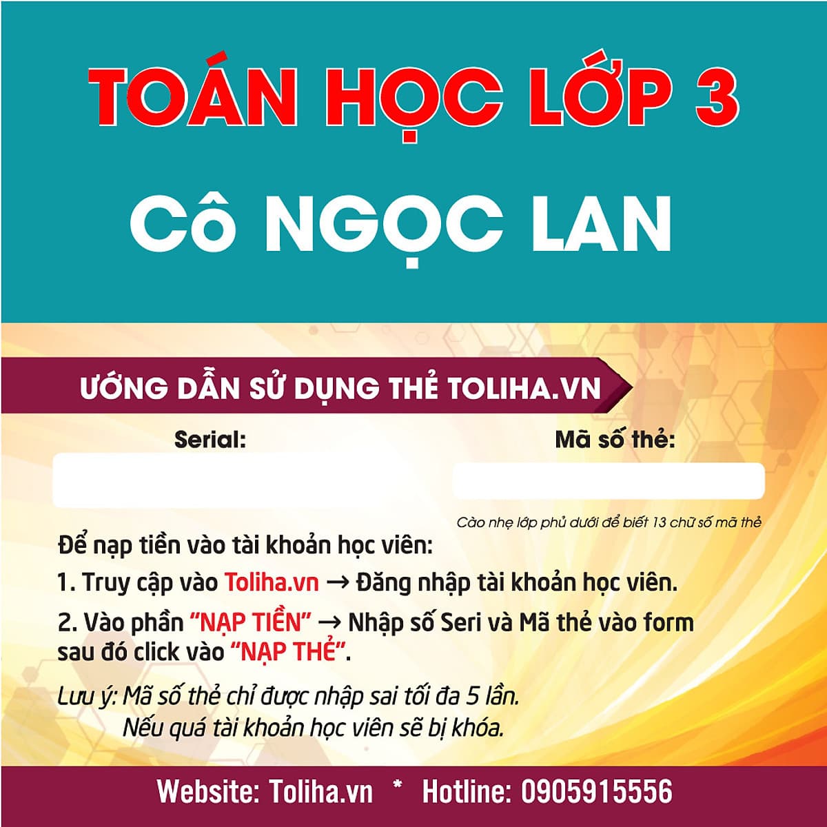 Khóa học TOÁN HỌC LỚP 3 - Cô Ngọc Lan - 06 tháng