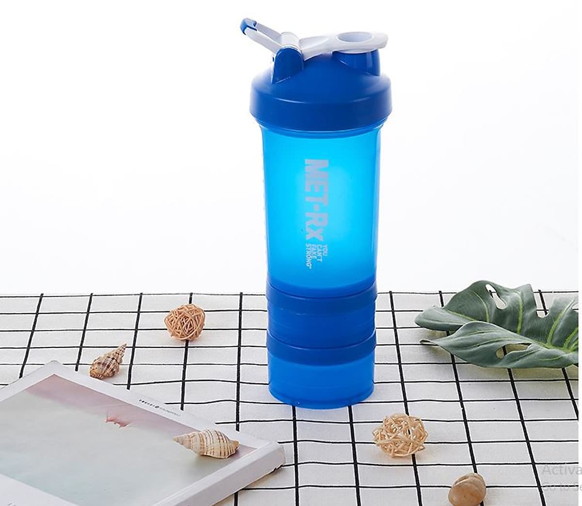 Bình Lắc Shaker, Bình Nước Gym, Bình Thể Thao Cho Gymer 4 in 1 (500ml) - Hàng Chính Hãng Amalife