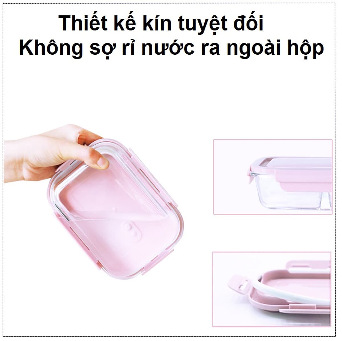 Bộ Hộp Cơm Giữ Nhiệt Thủy Tinh Văn Phòng Cao Cấp - Kèm Túi Xách và Hộp Đựng Đũa Thìa - Giao mẫu ngẫu nhiên