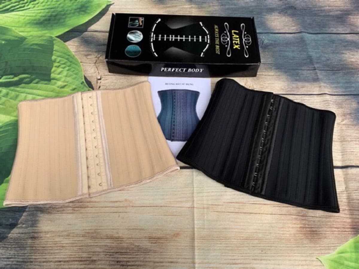 Đai nịt bụng latex ngắn 25 xương cao 25cm full hộp kèm sách hướng dẫn sử dụng