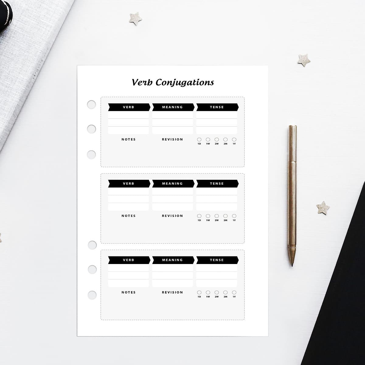 Giấy / Ruột refill sổ còng A5 học ngoại ngữ tiếng anh, tiếng trung Self Planner