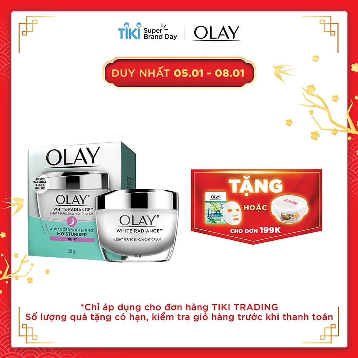Kem dưỡng trắng da ban đêm Olay White Radiance Light Perfecting Night Cream 50g
