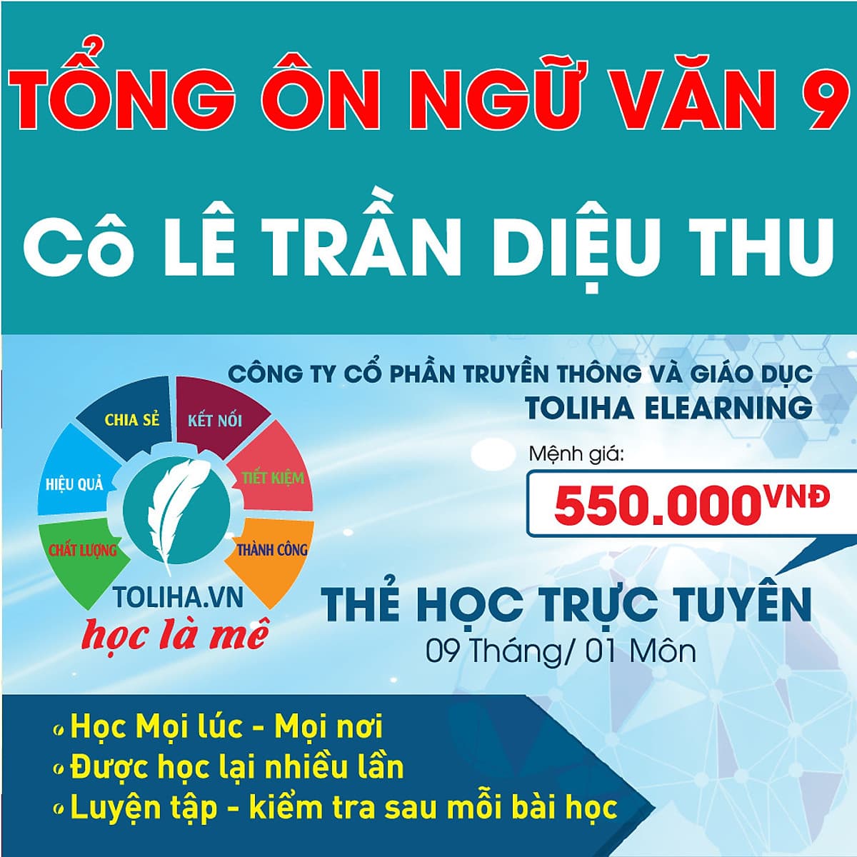 Khóa học TỔNG ÔN NGỮ VĂN 9 - cô Diệu Thu - 09 tháng