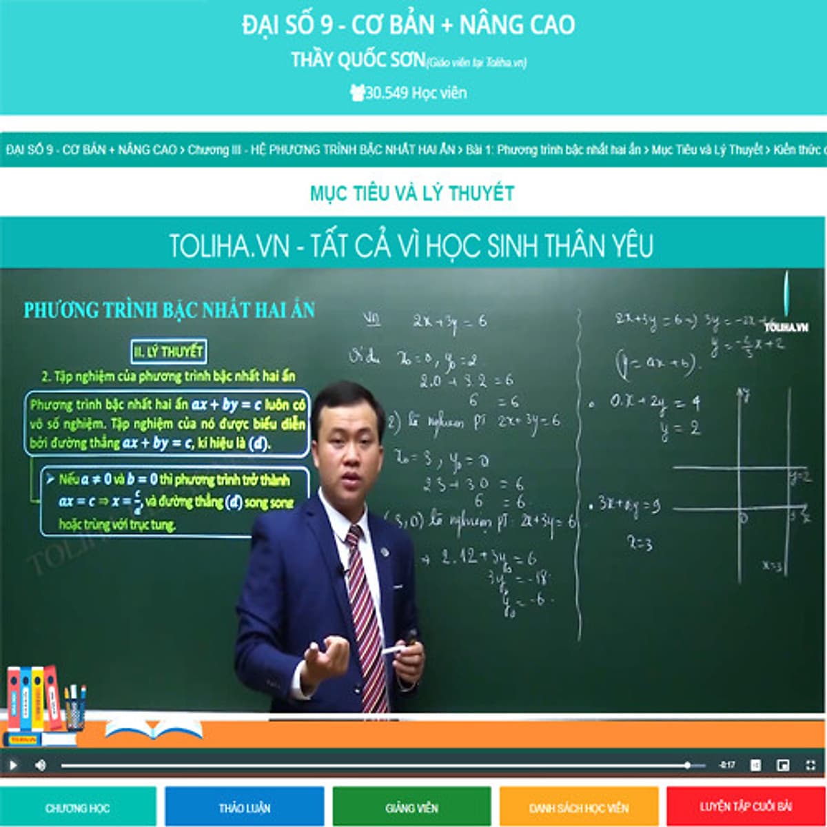 Khóa học ĐẠI SỐ 9 - CƠ BẢN + NÂNG CAO thầy Quốc Sơn- 03 tháng