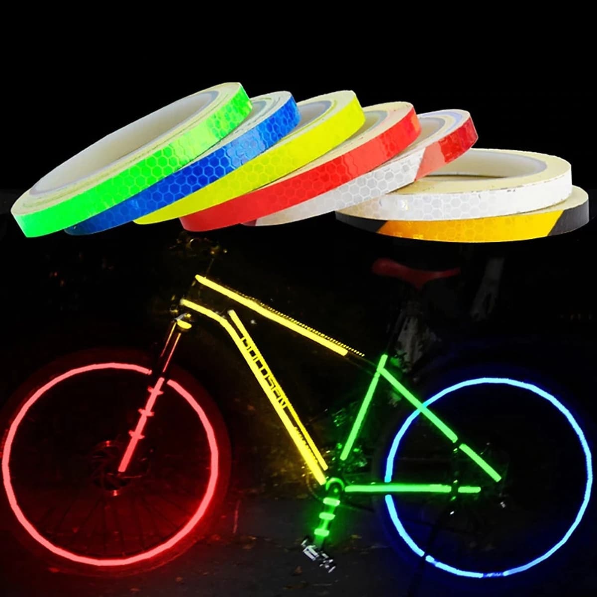 Băng Cuộn Dán Dính Đề Can (Decal) Phản Quang Dán Trang Trí Viền Thân Xe Đạp, Xe Máy, Ô tô An Toàn Ban Đêm Nổi Bật (1 cuộn 8 mét) Mai Lee