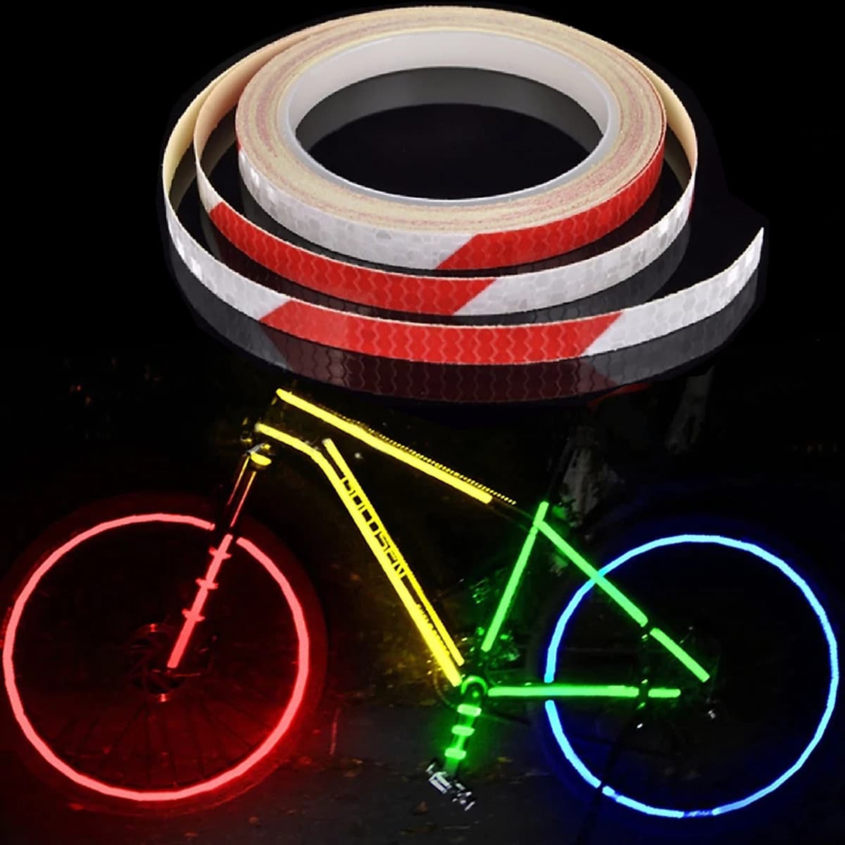 Băng Cuộn Dán Dính Đề Can (Decal) Phản Quang Dán Trang Trí Viền Thân Xe Đạp, Xe Máy, Ô tô An Toàn Ban Đêm Nổi Bật (1 cuộn 8 mét) Mai Lee