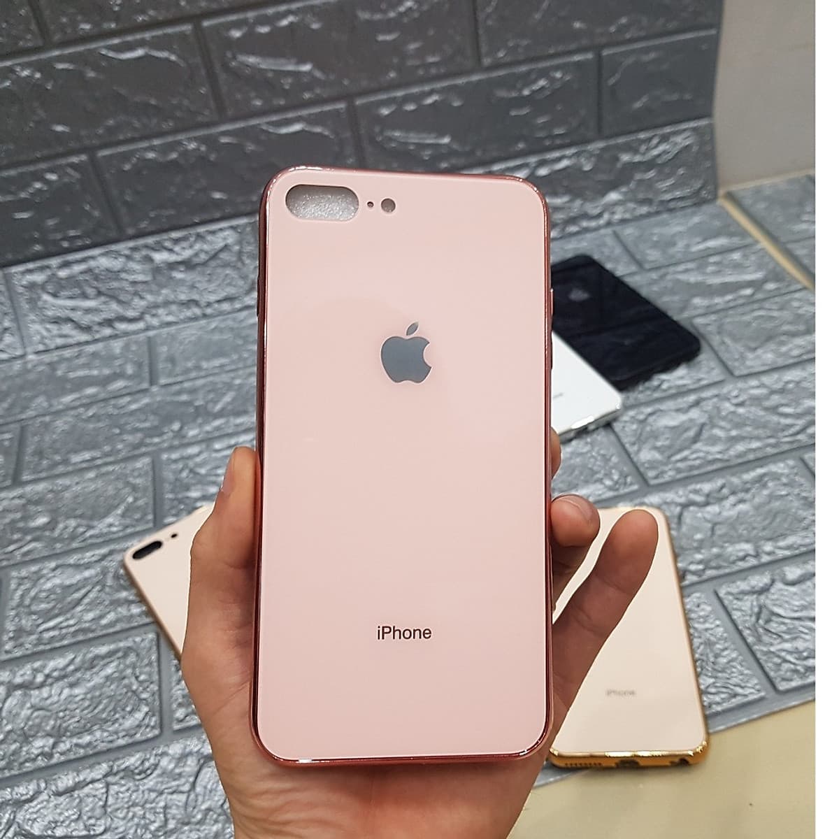 Ốp lưng điện thoại dành cho Iphone 7, iphone 8 mặt lưng kính cao cấp, chống va đập, chống trầy xước.