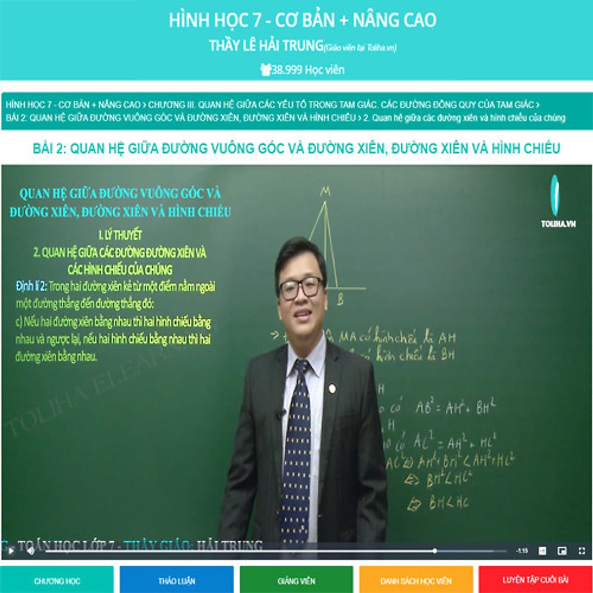 Khóa học HÌNH HỌC 7 - CƠ BẢN + NÂNG CAO thầy Lê Hải Trung - 06 tháng