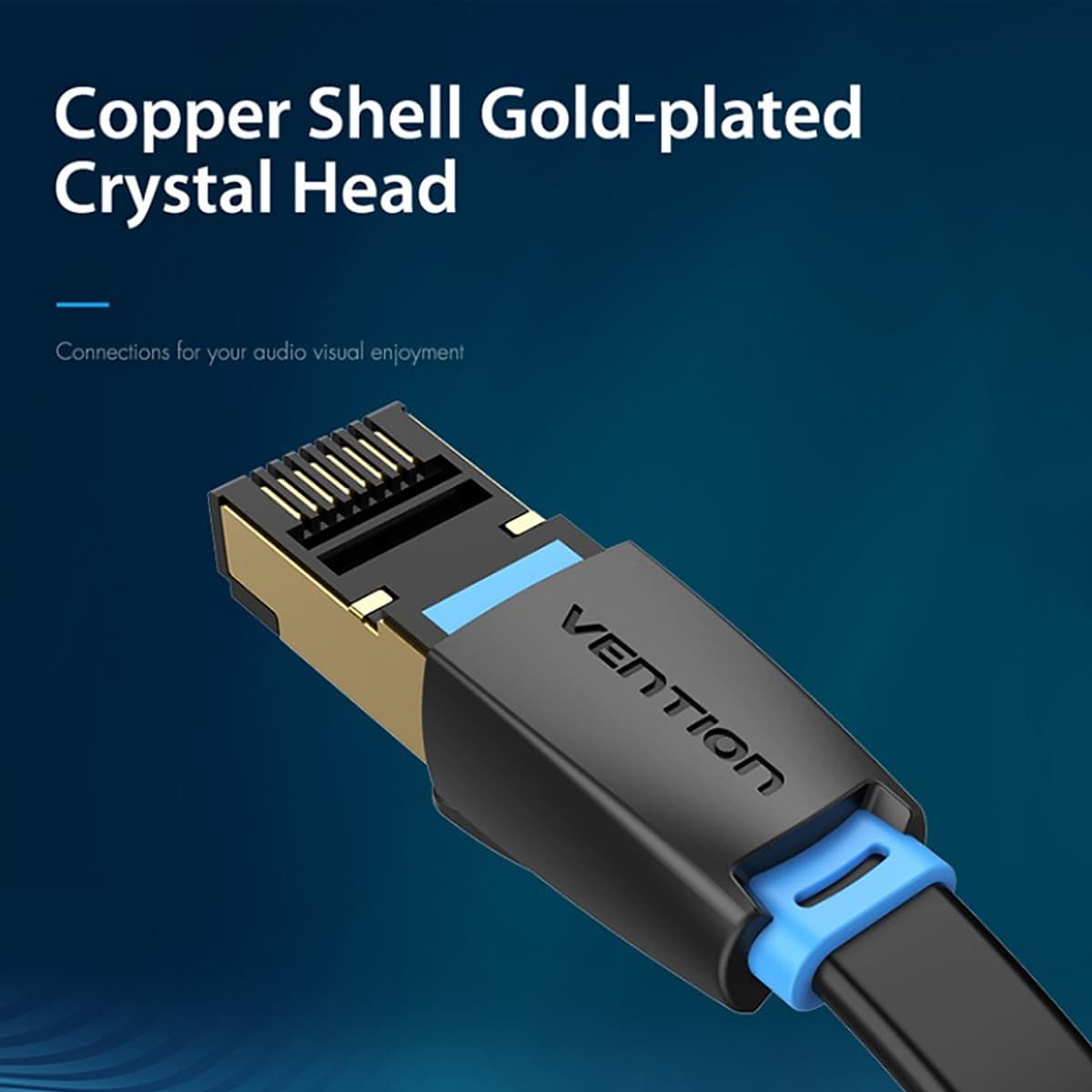 Cáp Mạng Ethernet/RJ45/LAN Vention Cat 8 SSTP đúc sẵn 2 đầu, dài 1m đến 5m - Hàng chính hãng