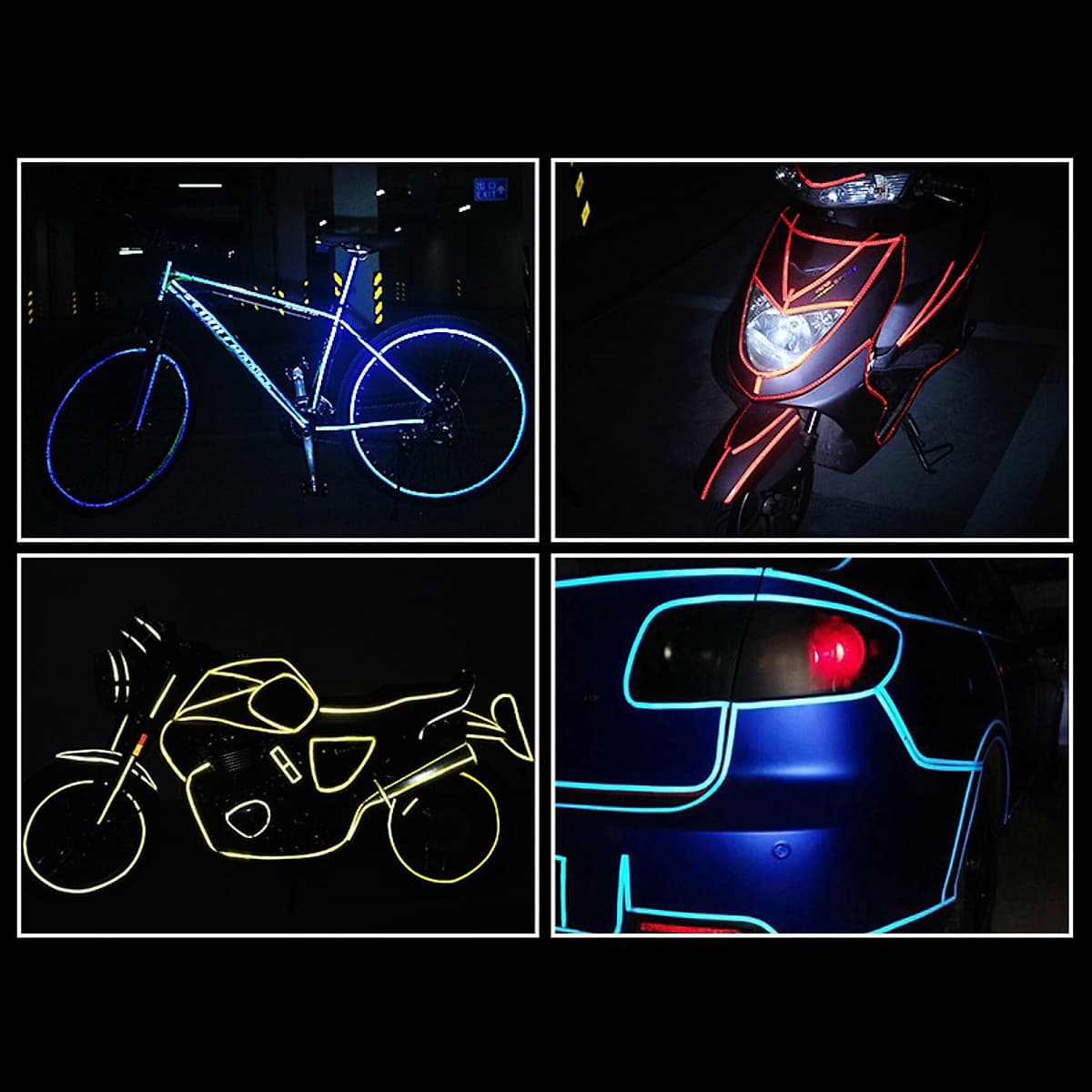 Băng Cuộn Dán Dính Đề Can (Decal) Phản Quang Dán Trang Trí Viền Thân Xe Đạp, Xe Máy, Ô tô An Toàn Ban Đêm Nổi Bật (1 cuộn 8 mét) Mai Lee