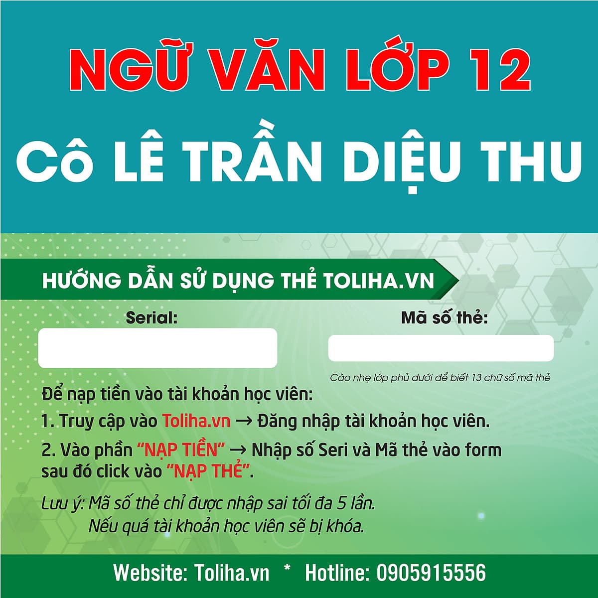 Khóa học NGỮ VĂN LỚP 12 cô Diệu Thu - 03 tháng
