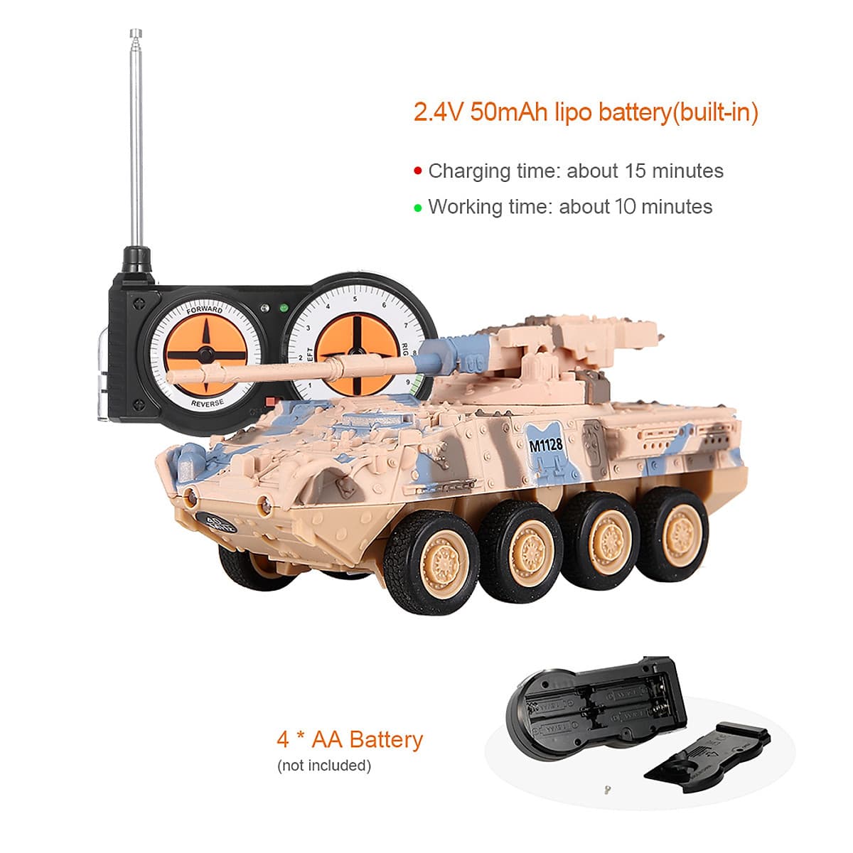 Xe Tăng Đồ Chơi Điều Khiển Từ Xa Có Điều Khiển RC 8021