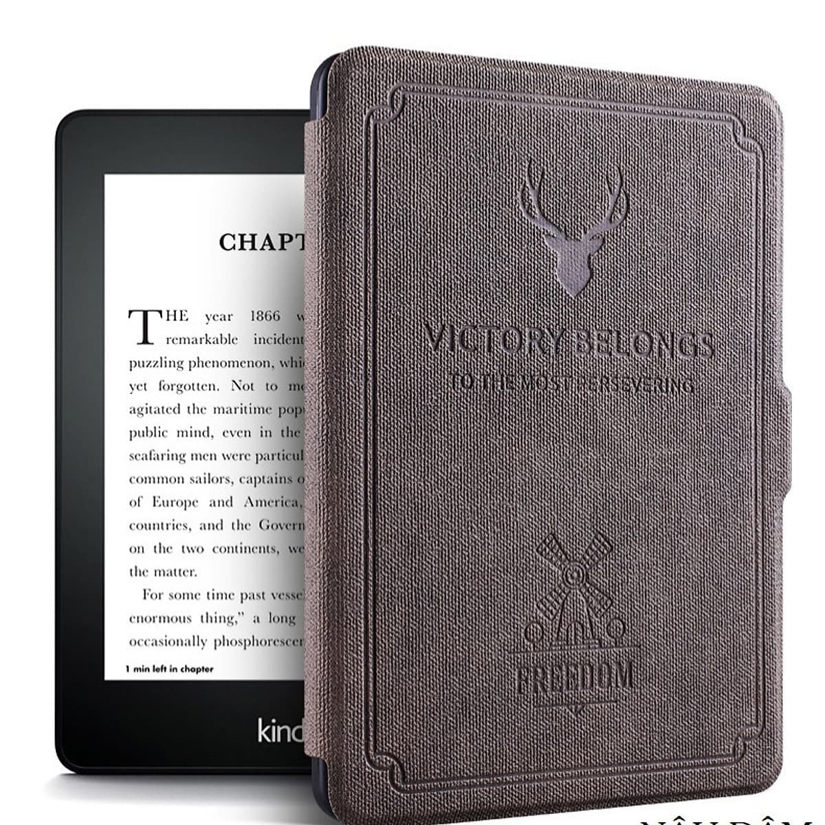 Combo Máy Đọc Sách Kindle Paperwhite Gen 10 (8GB - Màu Đen) và Bao da WELL BEGUN - Hàng nhập khẩu