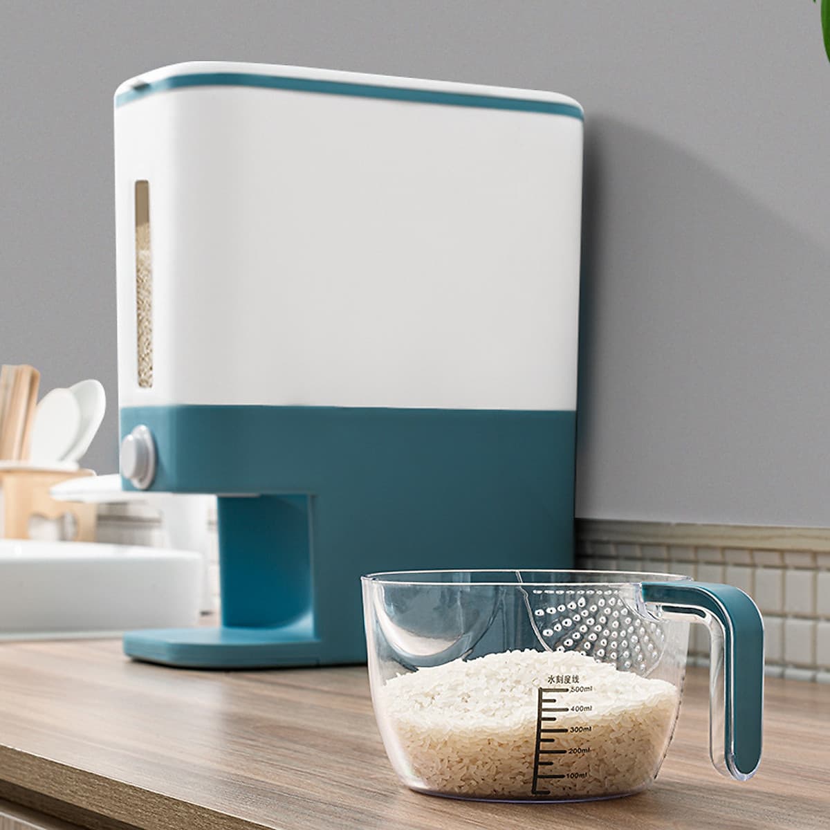 Thùng đựng gạo thông minh 12kg HT SYS, thiết kế dạng nhấn nút, chất liệu ABS cao cấp