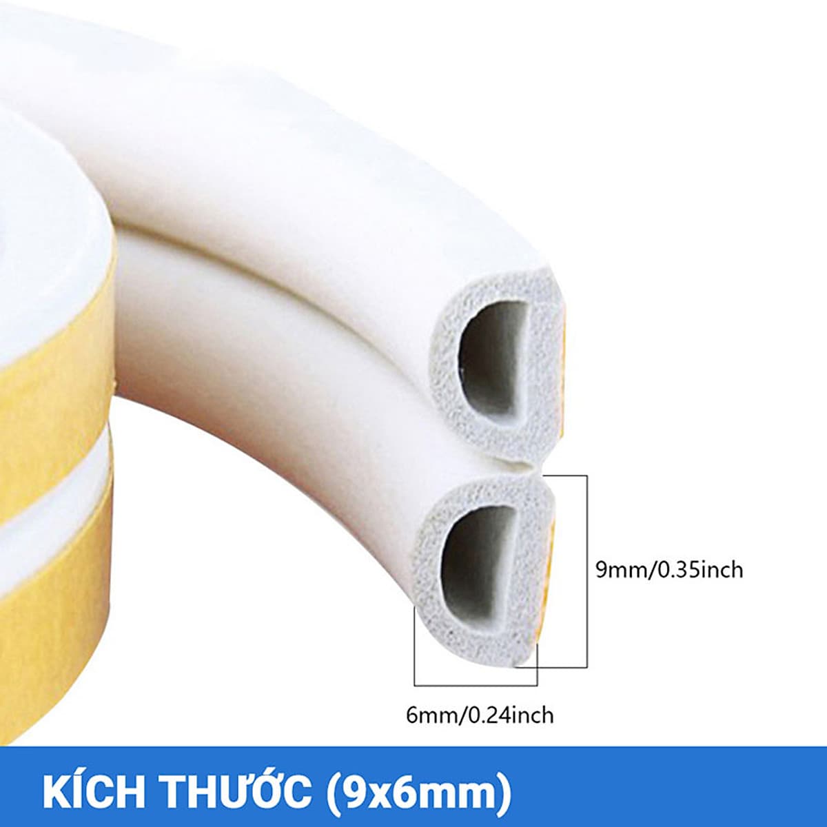 Gioăng cao su khung cửa, Gioăng cao su chữ D ( cuộn 6m)