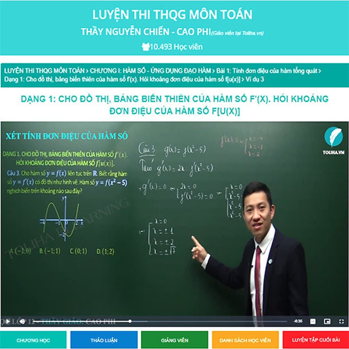 Khóa học LUYỆN THI THQG MÔN TOÁN thầy Cao Phi - thầy Nguyễn Chiến - 03 tháng