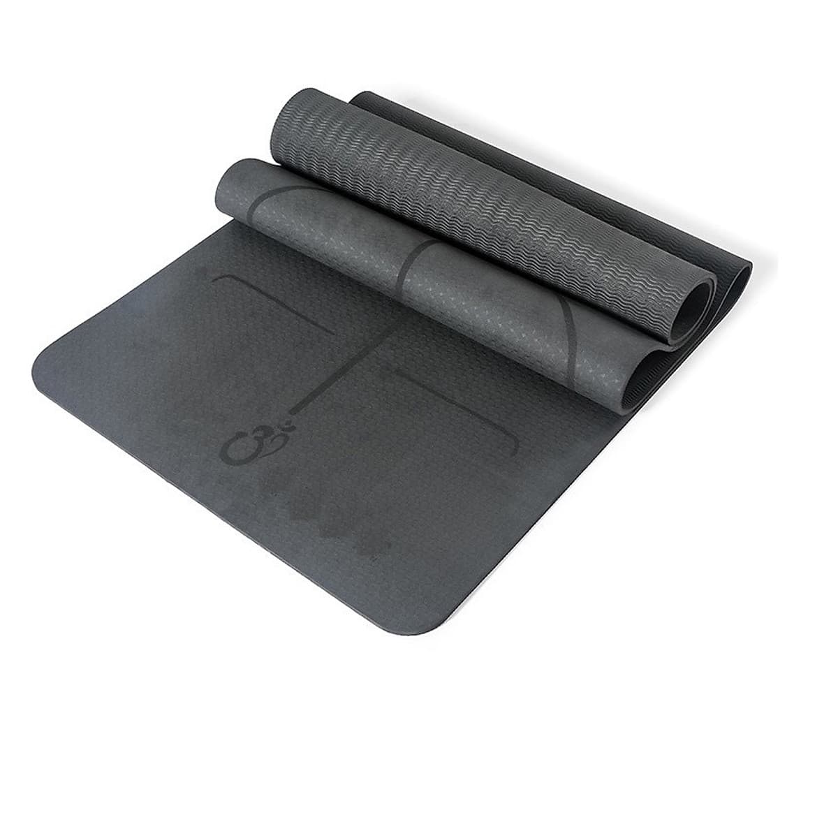 Thảm yoga định tuyến 8mm TPE(kèm túi đựng+dây buộc thảm )-Hoa văn ngẫu nhiên