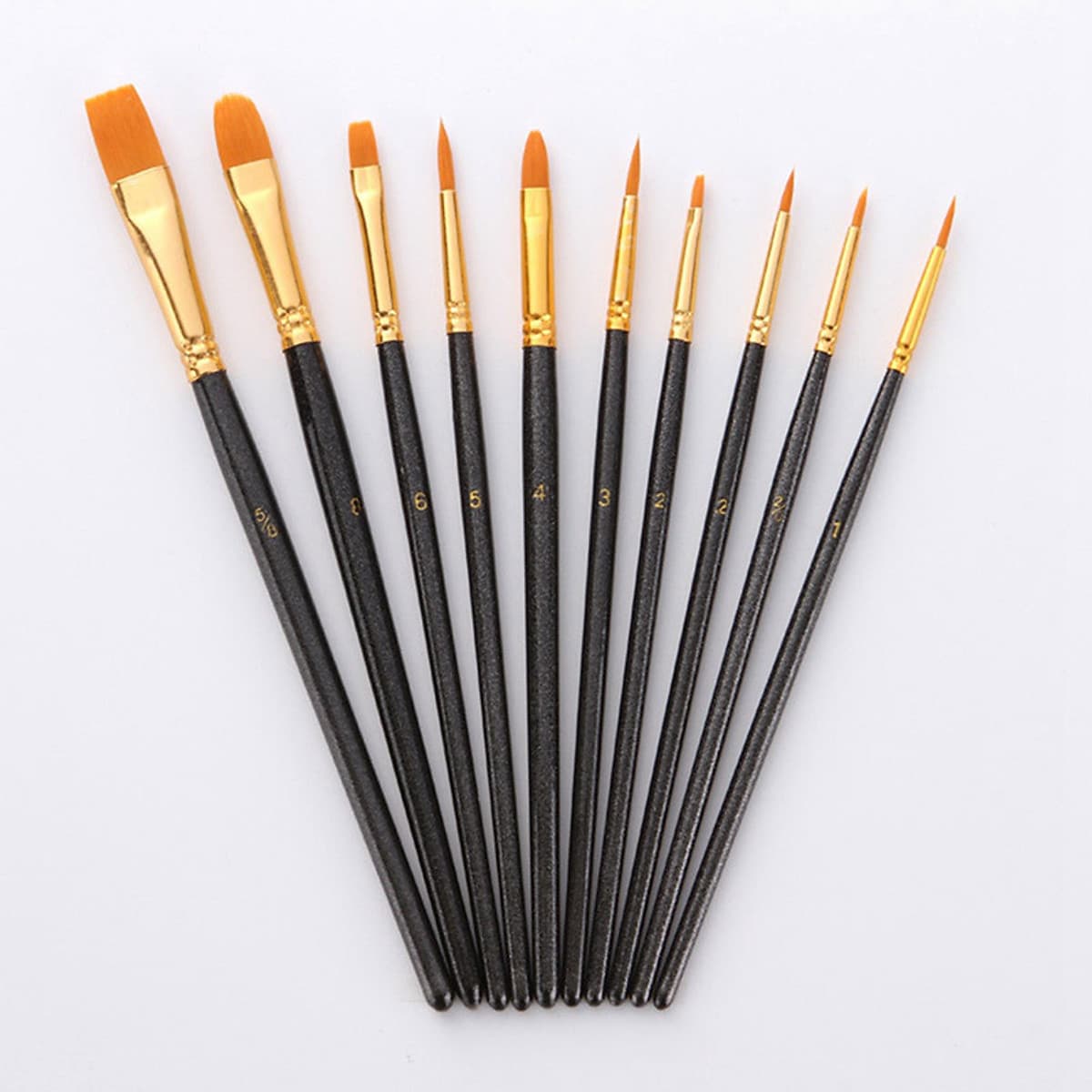 Bộ 10 Cọ Chuyên Dụng Để Tô Tranh Sơn Dầu, Vẽ Màu Nước Acrylic