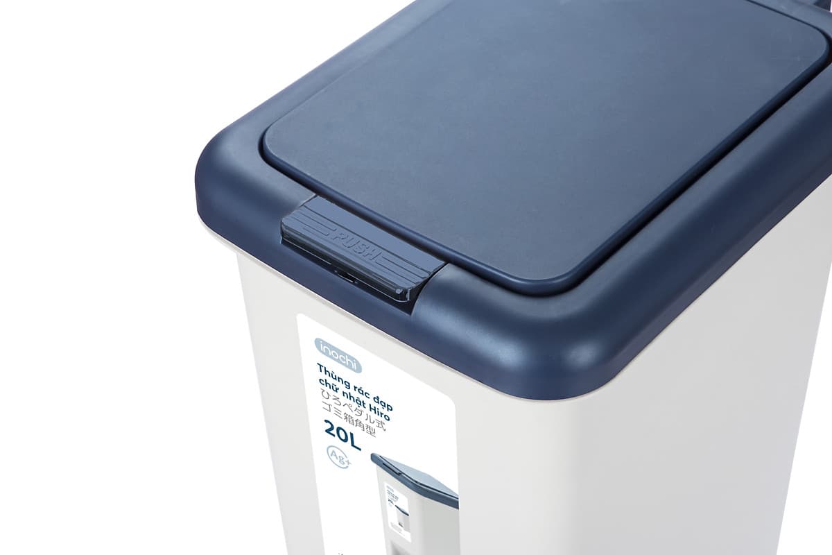 Thùng rác đạp chữ nhật Hiro 20L