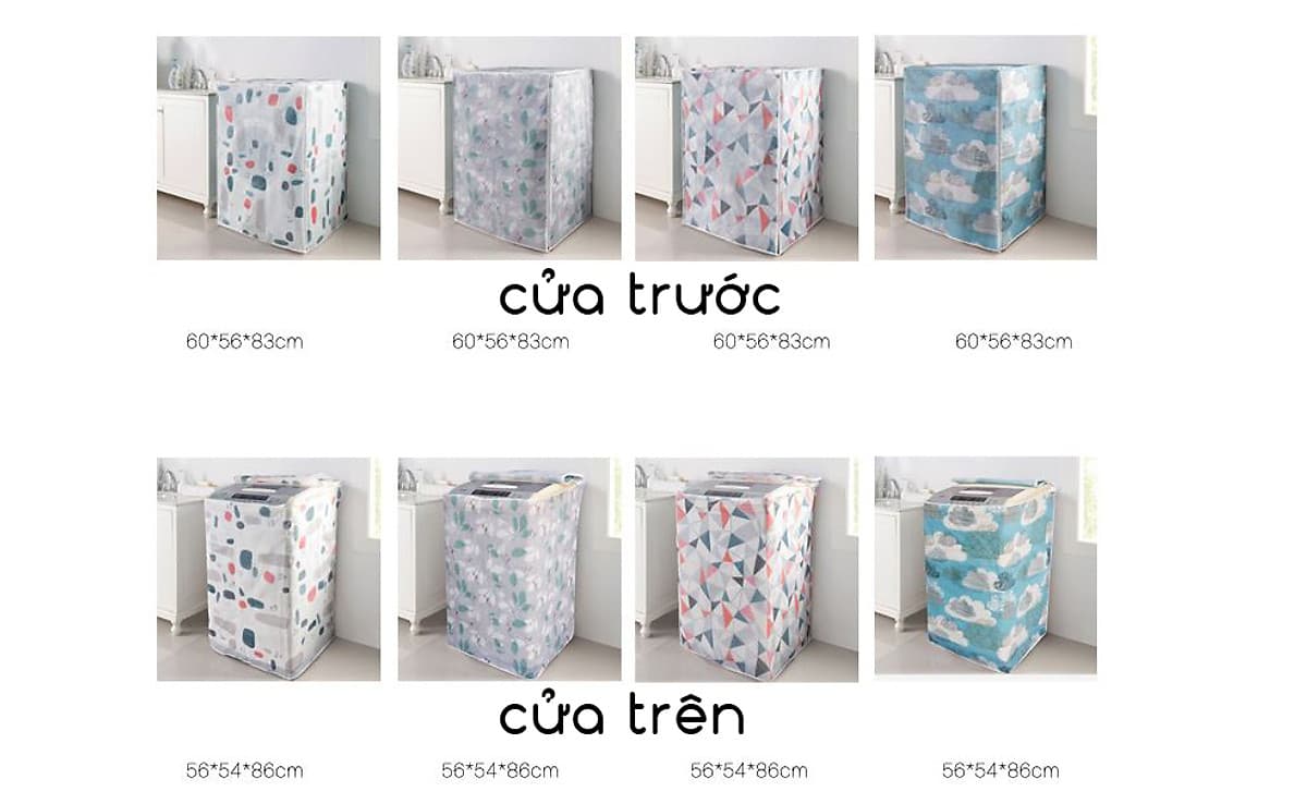 Áo trùm máy giặt chống thấm nước, chống ánh nắng 6kg - 10kg 