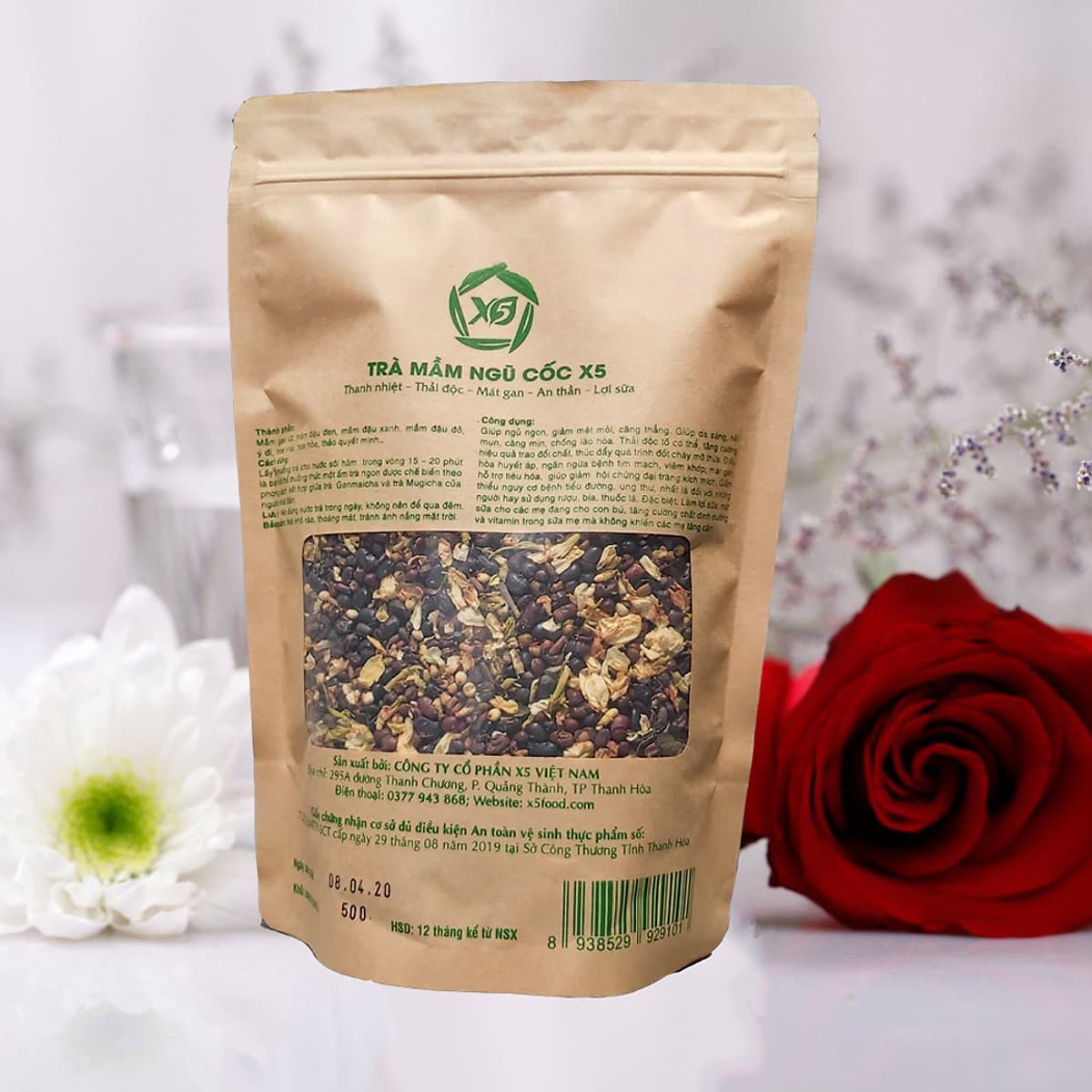 Trà Mầm Ngũ Cốc X5 (500gr): Giảm Cân- Tiêu Mỡ-  Ngủ Ngon- Đẹp Da- Ngăn Ngừa Tiểu Đường- Ăn Ngon- Hết Táo Bón- Sáng Mắt- Lợi Sữa- Mát Sữa
