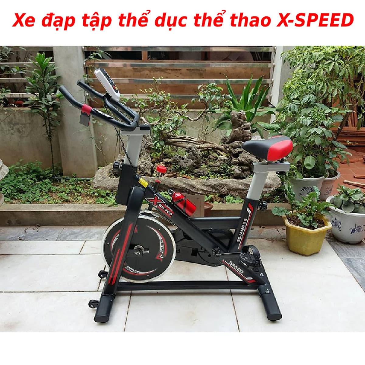Xe đạp thể dục thể thao - xe đạp tập thể dục thể thao tại nhà X-SPEED tặng bóng bàn luyện phản xạ cao cấp + đồng hồ đo chỉ số + bình nước thể thao