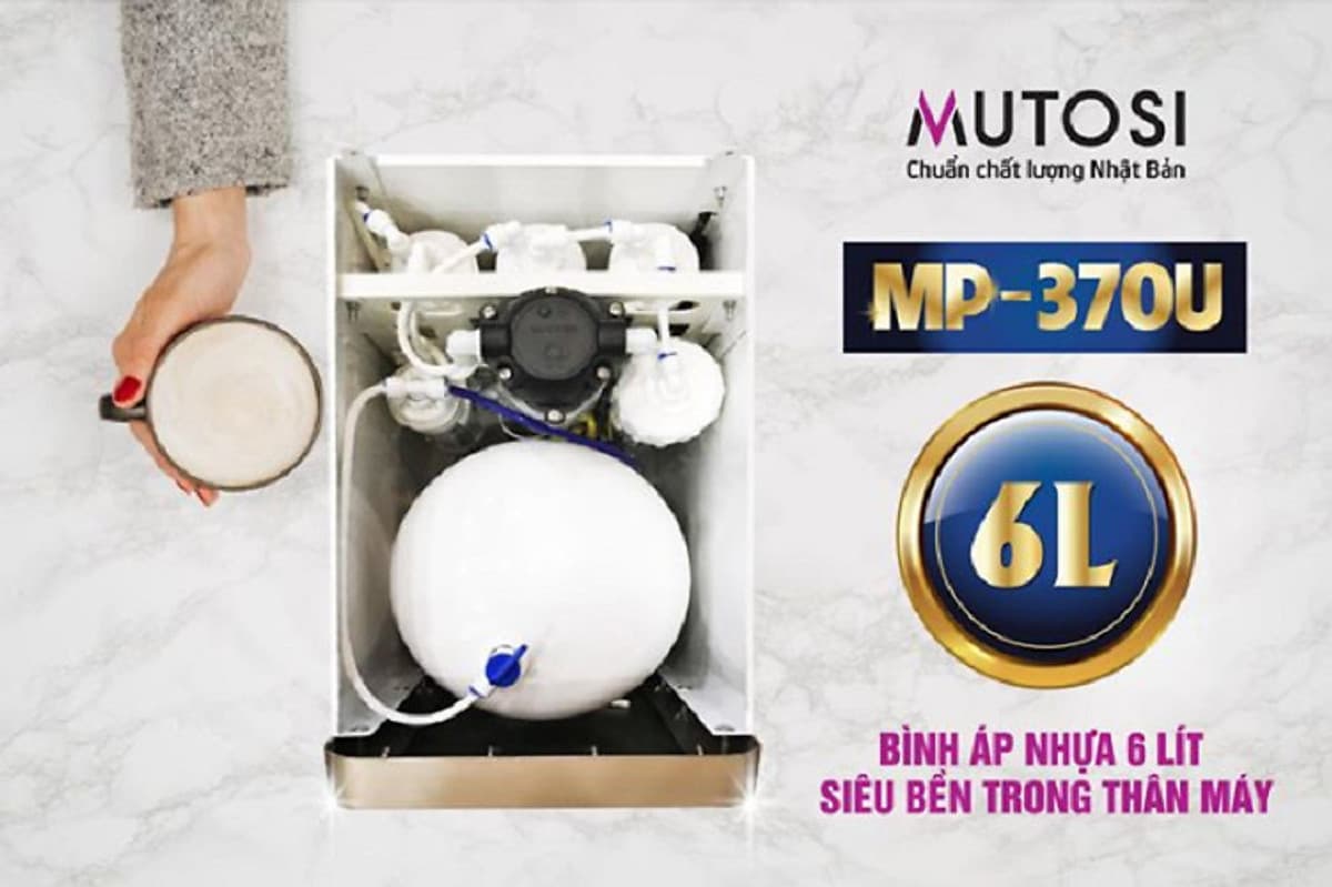 Máy lọc nước RO Mutosi MP-370U nhỏ gọn, 7 cấp lọc, công suất 20L/h - Hàng chính hãng