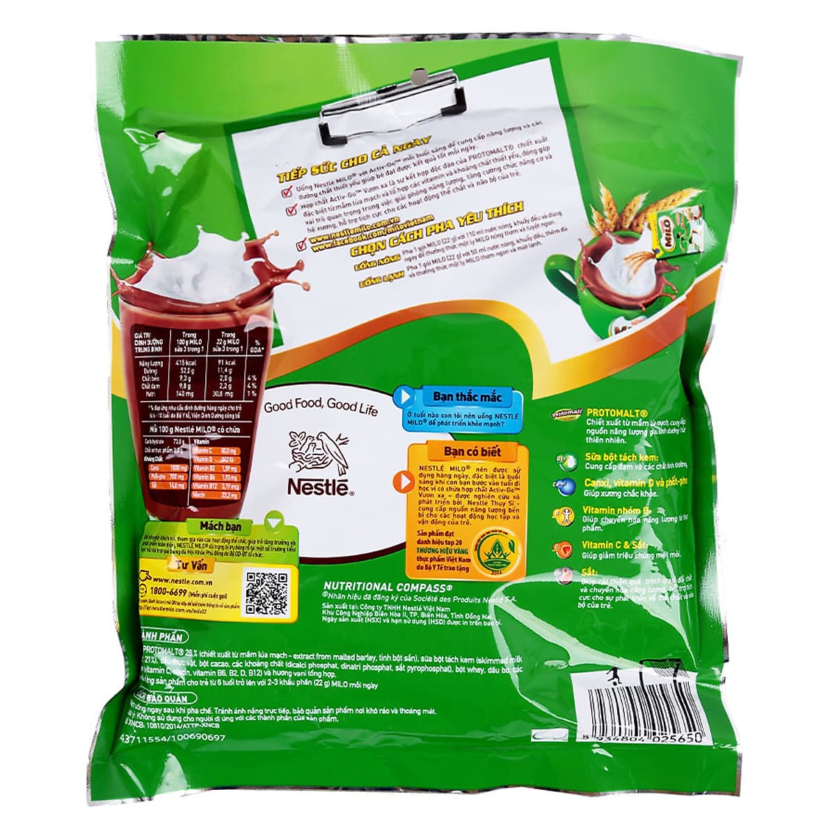 Bột Milo Nestle 3 Trong 1gói 220g