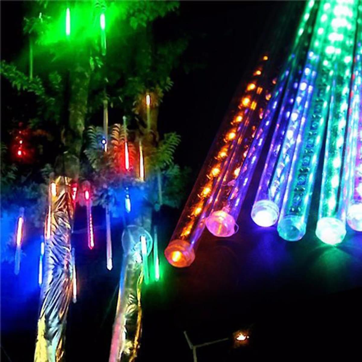 Đèn led sao băng đèn led giọt nước trang trí 8 ống 