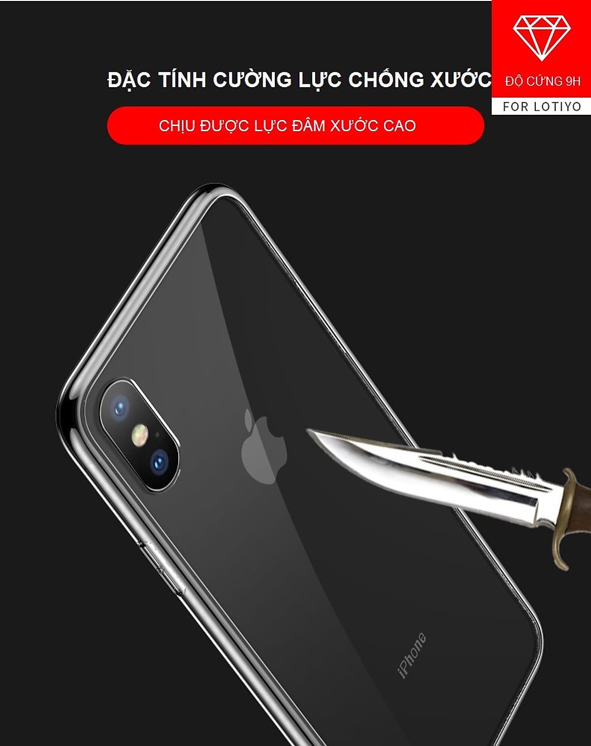 Ốp Lưng Kính Cường Lực Trong Suốt Hoàn Toàn. Lưng Kính Không Ố Vàng, Viền Máy Dẻo Cho Iphone 7/8