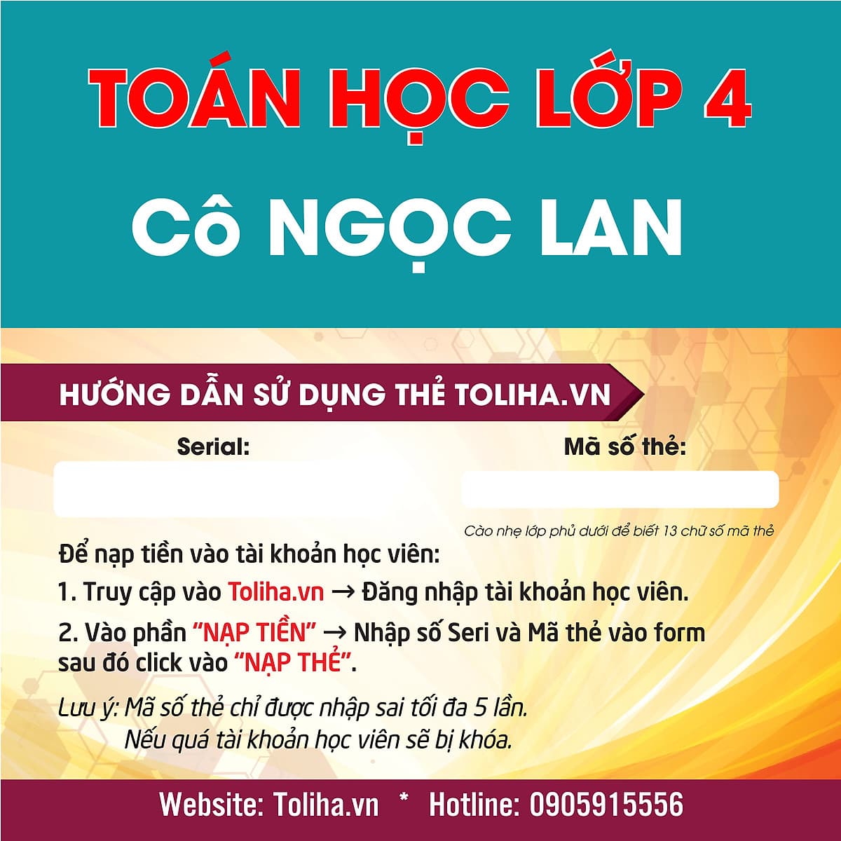 Khóa học TOÁN HỌC CƠ BẢN LỚP 4 - Cô Ngọc Lan - 06 tháng
