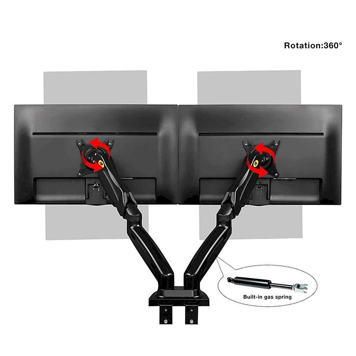 Giá Treo 2 Màn Máy Tính Gắn Bàn Đa Năng Nhập Khẩu North Bayou F160 (17-27 inch)
