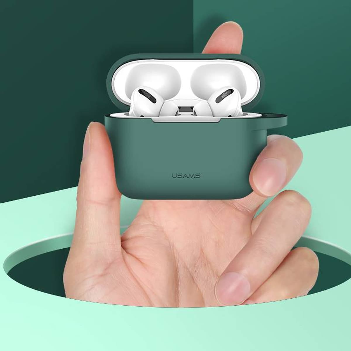Bao case chống sốc silicon cho tai nghe Apple Airpods Pro hiệu Usams BH568 ( siêu mỏng 2mm, chống vân tay, chống bám bẩn, chống va đập, vật liệu cao cấp) - Hàng nhập khẩu