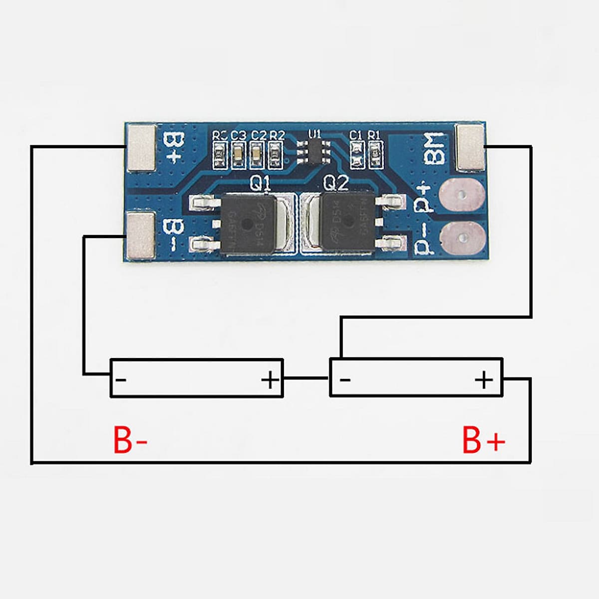Mạch bảo vệ sạc pin 2 cell 18650- 8.4V-8A - D00-089