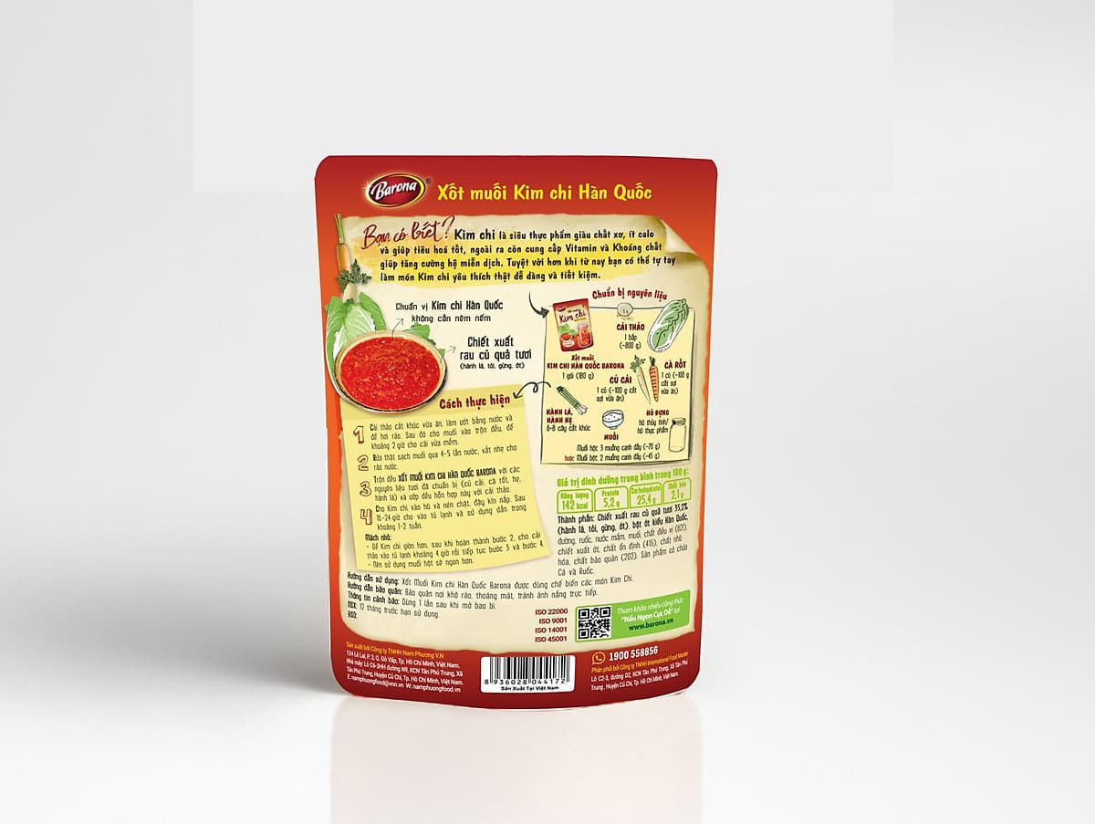 XỐT MUỐI KIM CHI HÀN QUỐC BARONA 180g 