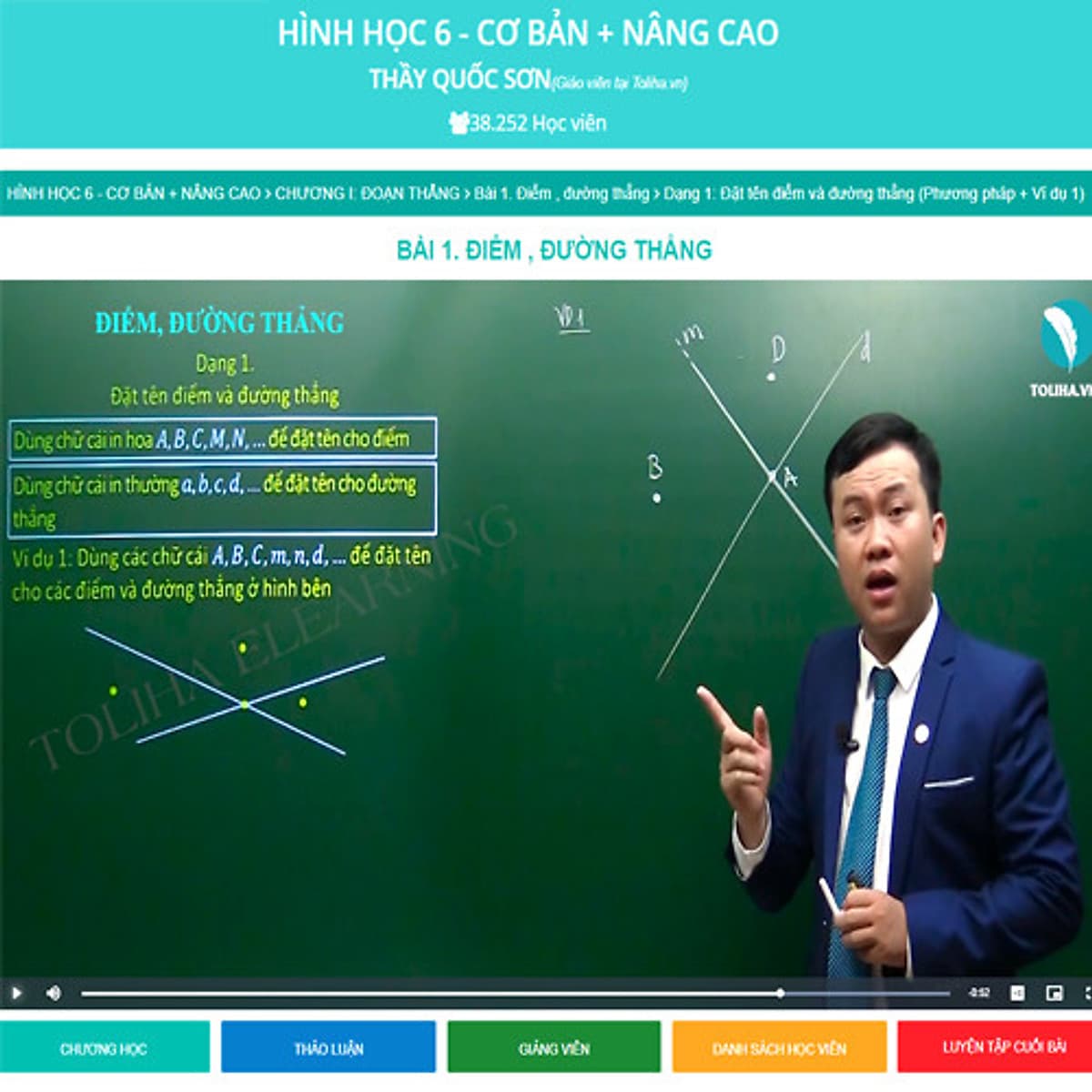 Khóa học HÌNH HỌC 6 - CƠ BẢN + NÂNG CAO thầy Quốc Sơn - 03 tháng