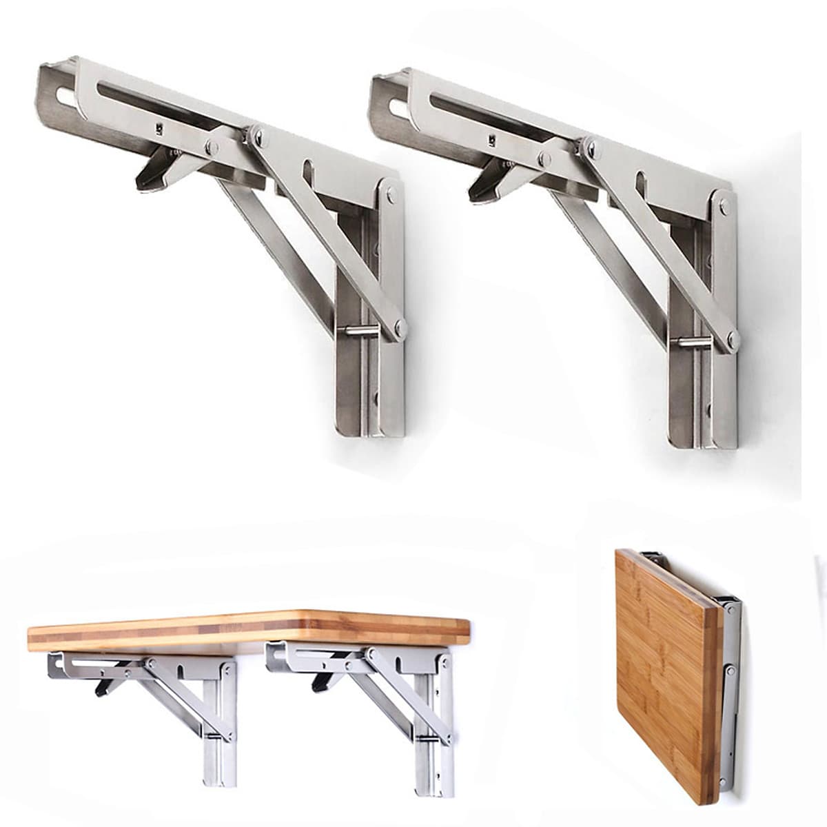 Bộ giá đỡ Ke bàn gấp treo tường thông minh thép không gỉ Mai Lee - Hàng chính hãng