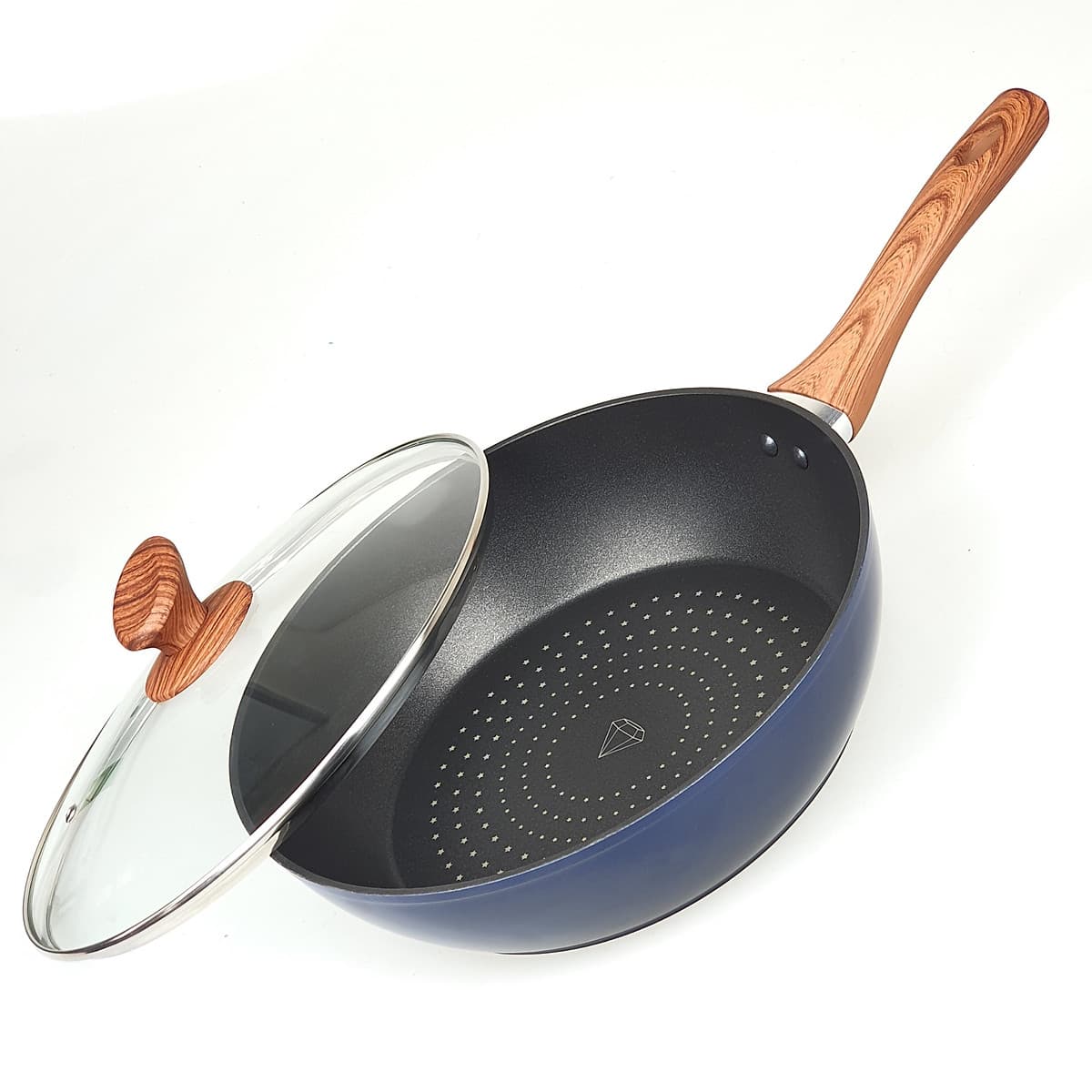 Chảo Sâu Lòng Đáy Từ 5 Lớp Chống Dính Vung Kính Siêu Bền Nagakawa NAG2653 (26cm) - Dùng Trên Mọi Loại Bếp - Hàng Chính Hãng