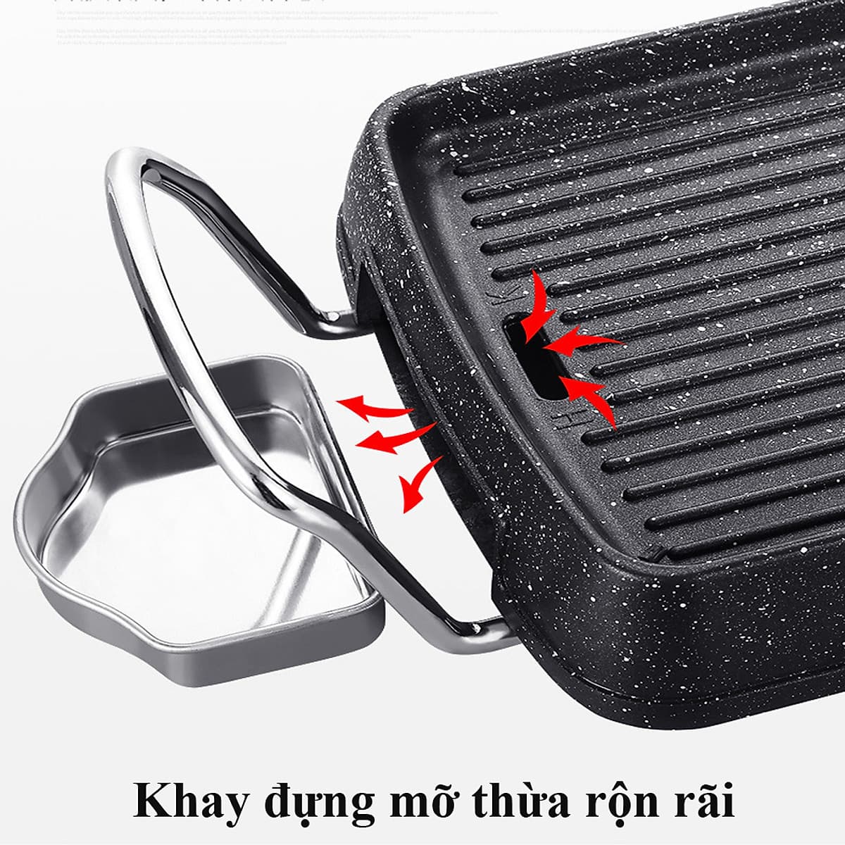 Bếp Lẩu Nướng Điện Đa Năng AST-002 Hình Chữ Nhật 2 Trong 1 Tiện Dụng Bề Mặt Phủ Men Chống Dính Cao Cấp Độ Bền Cao Dễ Dàng Rửa Sạch